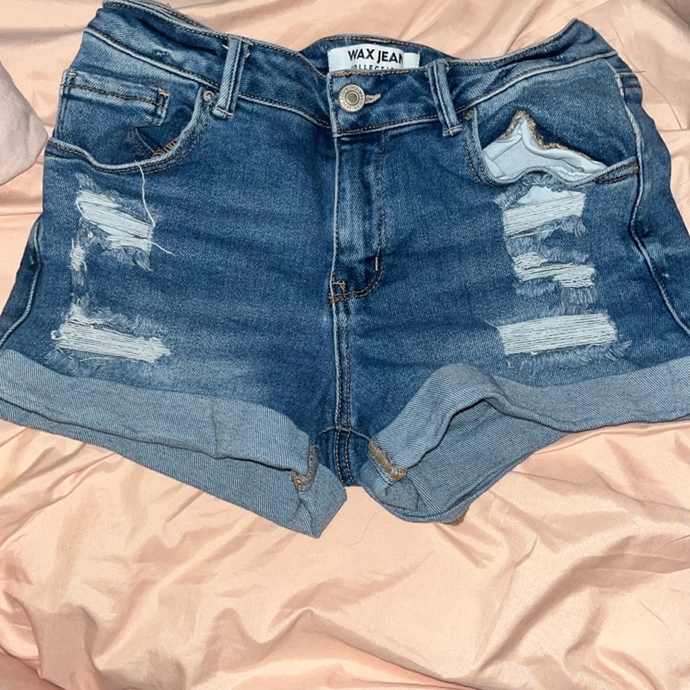 Wax Jean Women's Blue Denim Shorts SIZE M